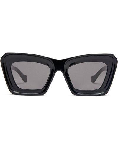 Loewe Bevelled Cat Eye Sunglasses - Black