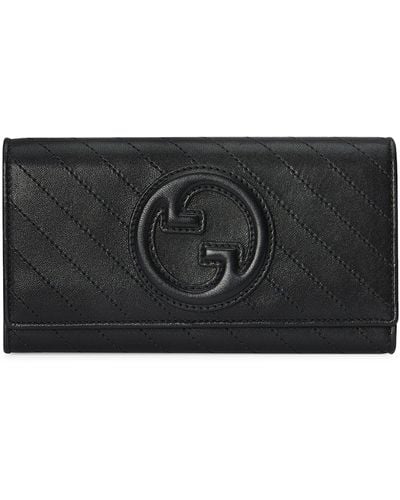 Gucci Leather Blondie Continental Wallet - Black