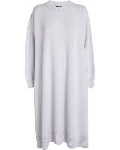 Eskandar Cashmere A-line Sweater Dress - Gray