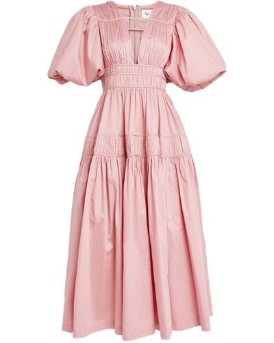 Aje. Ruched Fallingwater Dress - Pink