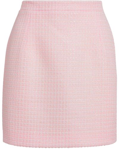 Alessandra Rich Tweed Sequinned Mini Skirt - Pink