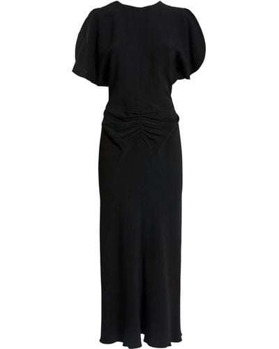 Victoria Beckham Gathered Midi Dress - Black