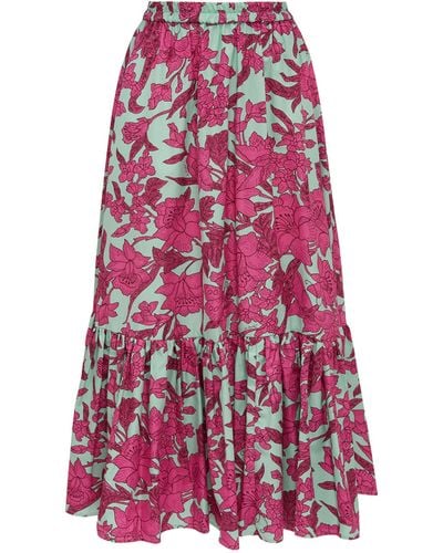 La DoubleJ Floral Print Sunset Skirt - Purple