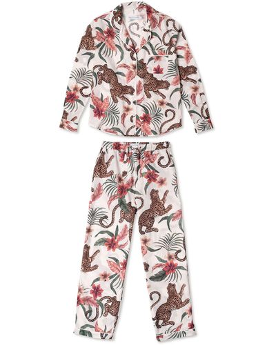 Desmond & Dempsey Soleia Print Pyjama Set - White