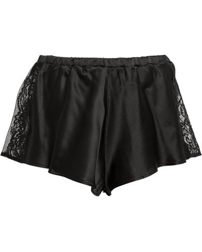 Coco De Mer Silk And Lace Pajama Shorts - Black