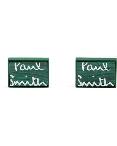 Paul Smith Malachite-plated Logo Cufflinks - Green