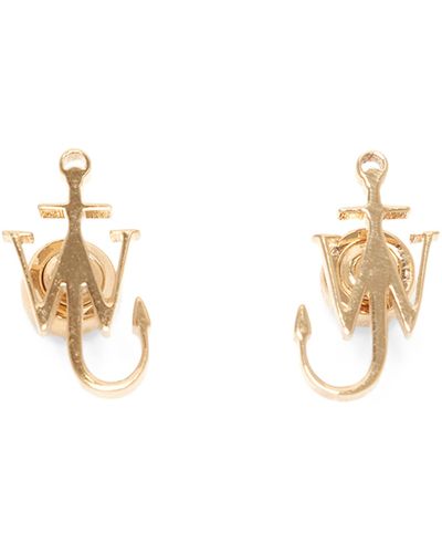 JW Anderson Gold-plated Monogram Earrings - Metallic