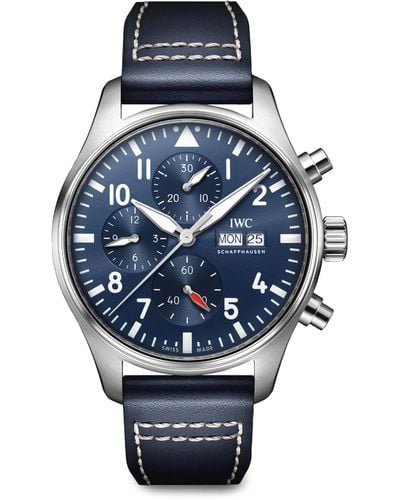 IWC Schaffhausen Stainless Steel Pilot's Chronograph Watch 43mm - Blue
