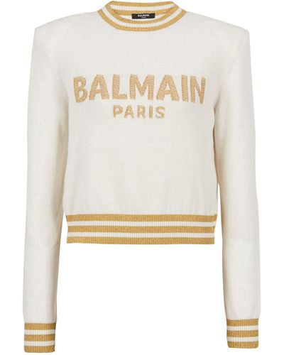 Balmain Wool-cashmere Logo Sweater - White