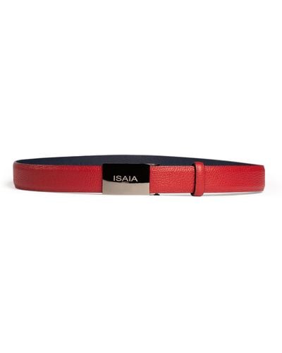 Isaia Leather Belt - Red