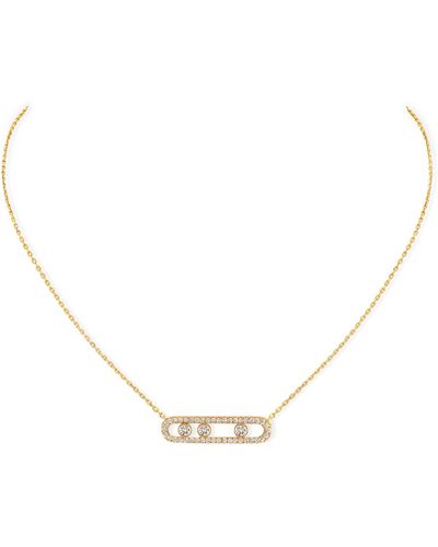 Messika Yellow Gold And Diamond Move Classique Pavé Necklace - Natural