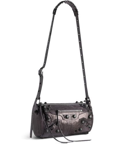 Balenciaga Leather Le Cagole Cylinder Shoulder Bag - Black