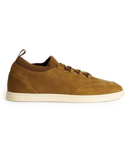 Loro Piana Leather Soho Walk Sneakers - Brown