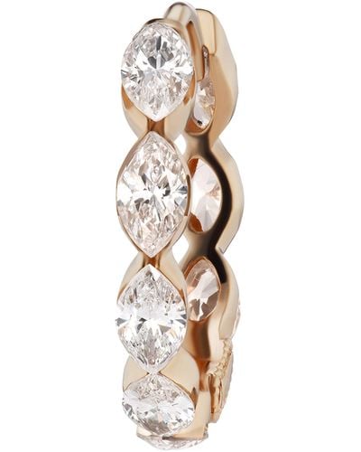 Maria Tash Rose Gold Invisible Set Diamond Marquise Eternity Hoop Earring (9.5mm) - Metallic