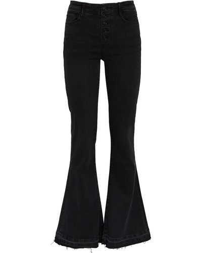 PAIGE Lou Lou High-rise Flare Jeans - Black