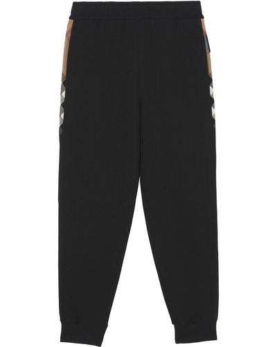 Burberry Check-panel Sweatpants - Black