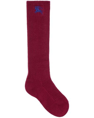 Burberry Cashmere-blend Ekd Socks - Red