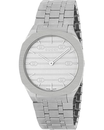 Gucci Stainless Steel 25h Watch 34mm - Gray
