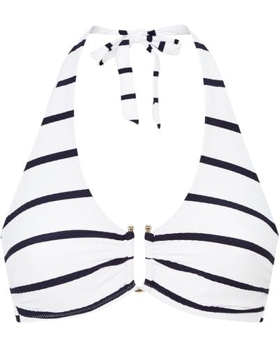 Heidi Klein Stripe Halterneck Bikini Top - White