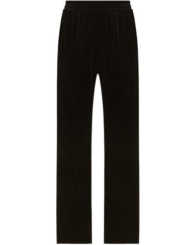 Dolce & Gabbana Velour Flared Trousers - Black