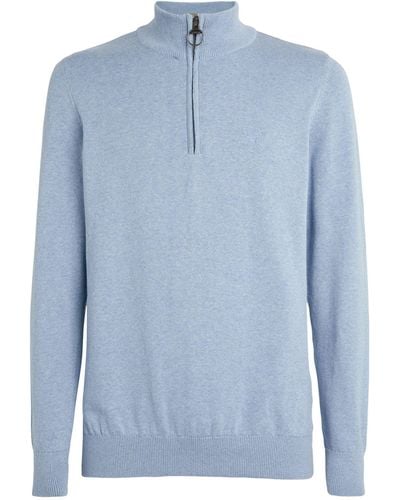Barbour Cotton Half-zip Sweater - Blue