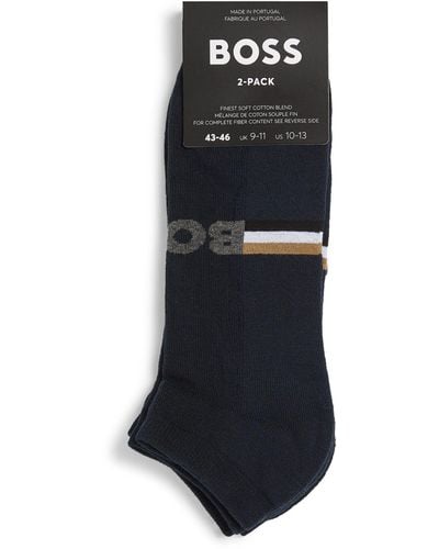 BOSS Plush Iconic Sneaker Socks (pack Of 2) - Black