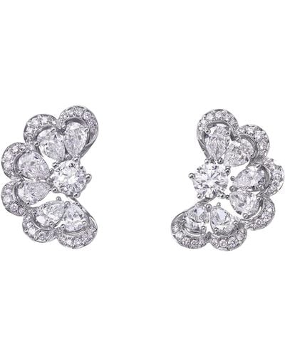 Chopard White Gold And Diamond Precious Lace Earrings - Metallic