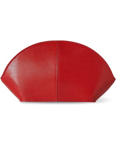 The Row Small Leather Mel Clutch Bag - Red