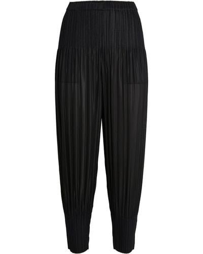 Pleats Please Issey Miyake Fluffy Basics Tapered Trousers - Black