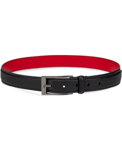 Christian Louboutin Bizbelt Leather Belt - Red