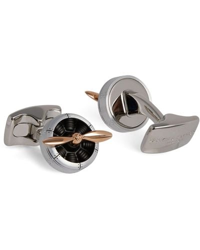 Deakin & Francis Aluminum & Rose Gold Propeller Cufflinks - Metallic