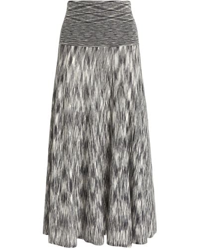 JOSEPH Merino Wool Midi Skirt - Grey
