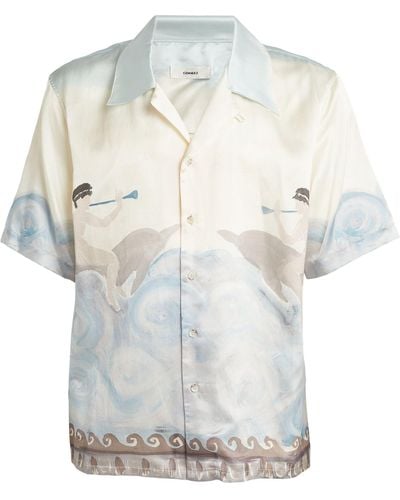 Commas Cotton-silk Dolphin Shirt - White