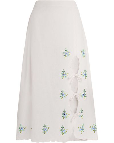 Sea Cotton-blend Tania Midi Skirt - White