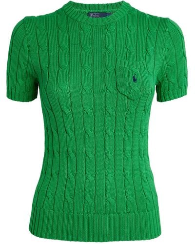 Polo Ralph Lauren Cable-knit Short-sleeve Sweater - Green