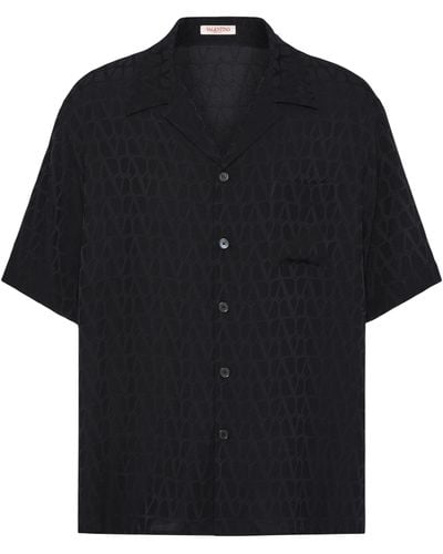 Valentino Garavani Silk Logo Shirt - Black