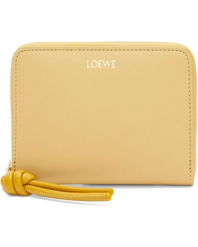 Loewe Leather Knot Zip-around Wallet - Natural