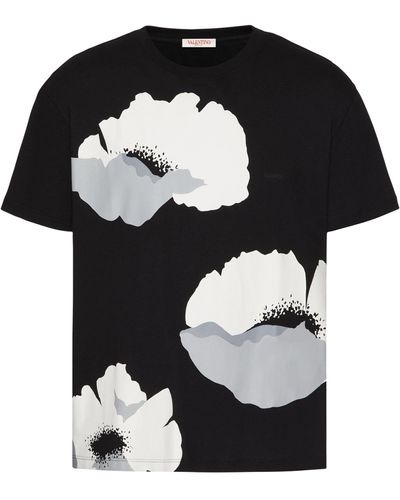 Valentino Garavani Cotton Floral T-shirt - Black