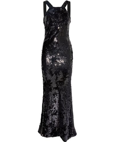 Roland Mouret Embellished Sequinned Maxi Dress - Black