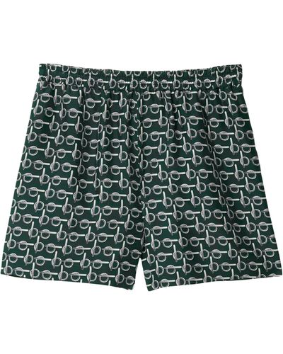 Burberry Silk 'b' Print Shorts - Green