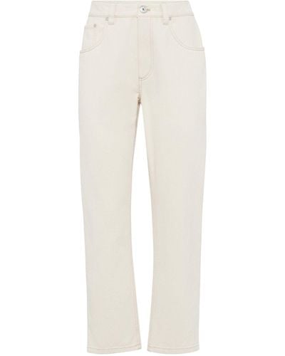 Brunello Cucinelli High-rise Straight Jeans - White