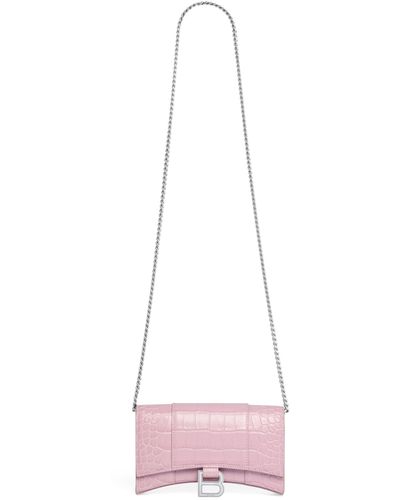 Balenciaga Hourglass Chain Wallet - Pink