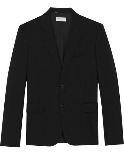 Saint Laurent Wool Single-breasted Jacket - Black