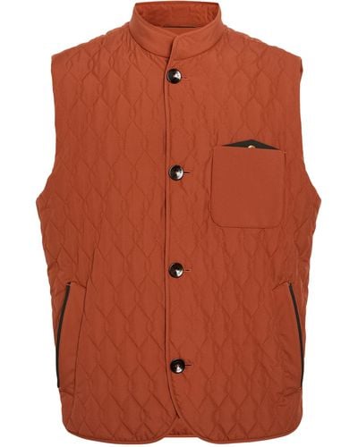 Agnona Quilted Gilet - Brown