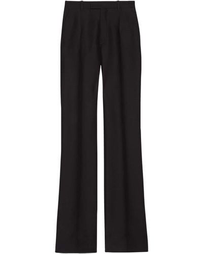 Gucci Wool-silk Tailored Trousers - Black
