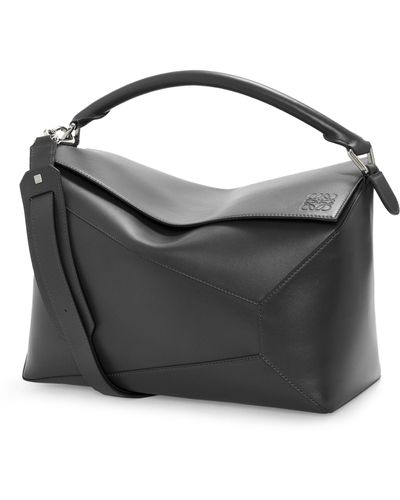 Loewe Leather Puzzle Top-handle Bag - Black