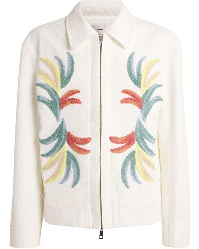 Commas Cotton Boucle Palm Jacket - White