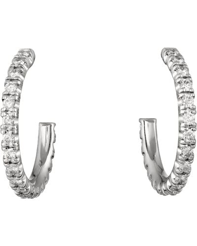 Cartier Small White Gold And Diamond Étincelle De Hoop Earrings