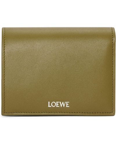 Loewe Leather Folded Wallet - Green