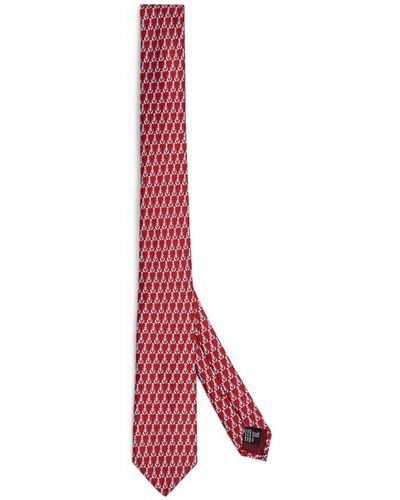 Giorgio Armani Silk Jacquard Lobster Tie - Red